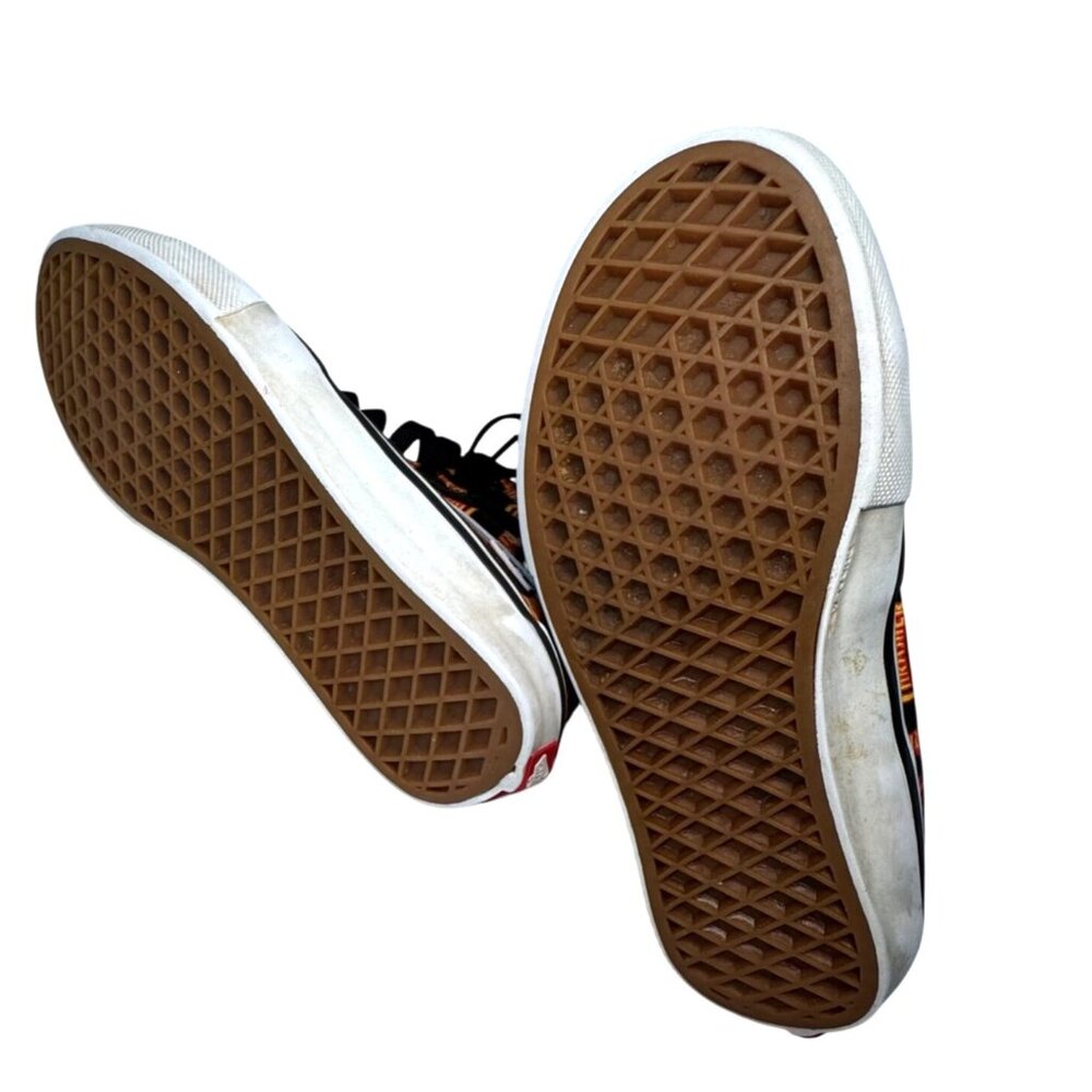 Vans X Thrasher Sk8-Hi Flame Print Sneakers Size 5.5 Black & Orange Canvas Skate - Picture 5 of 7